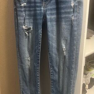 BKE Distressed Skinny Jeans in Blue